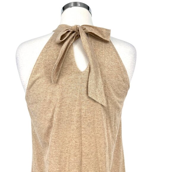 Michael Stars Metallic Gold Halter Dress Cream Beige Size 2 XS - Picture 6 of 13